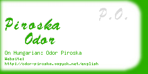 piroska odor business card